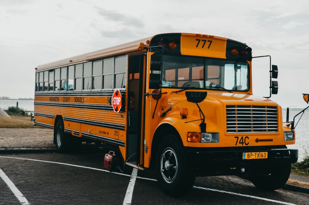 parked school bus